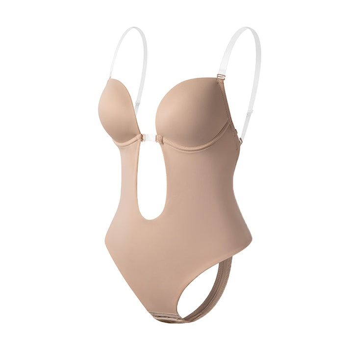 Body modelujące  z odkrytymi plecami i transparentnymi ramiączkami