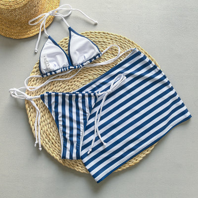 Komplet bikini w paski