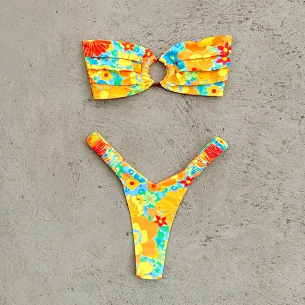 Bikini z printem w kwiaty