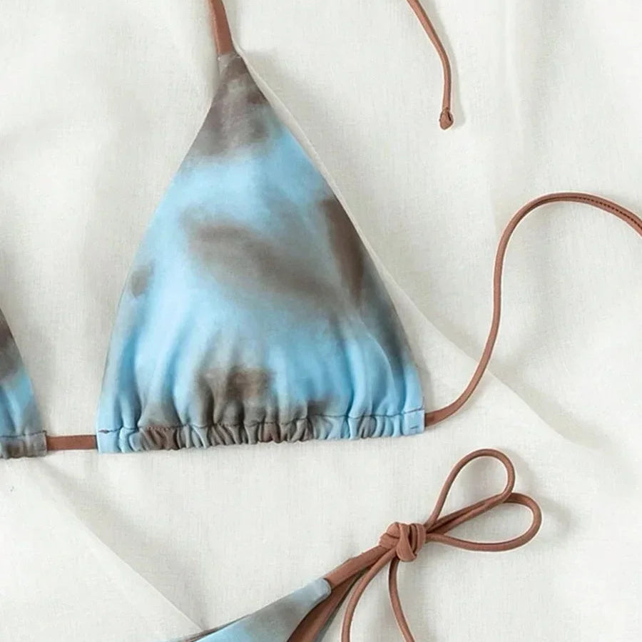 Trójkątne bikini Tie Dye