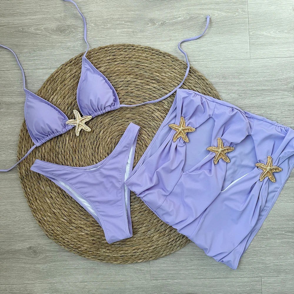3-częściowy zestaw plażowy z motywem rozgwiazdy