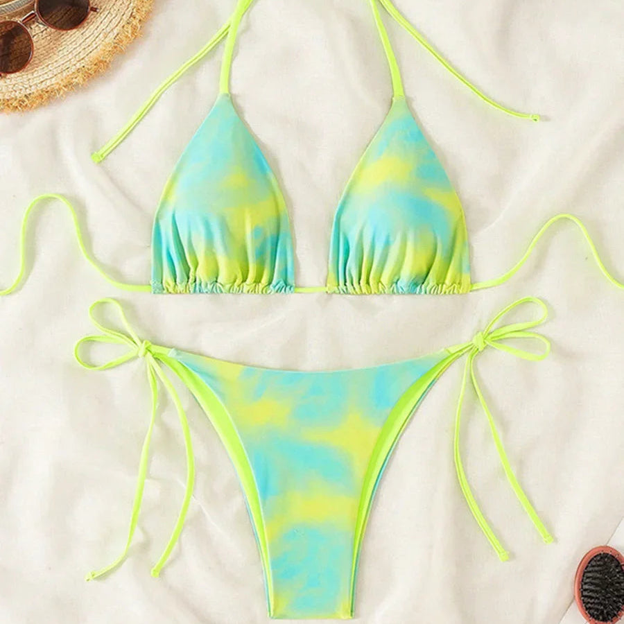 Trójkątne bikini Tie Dye