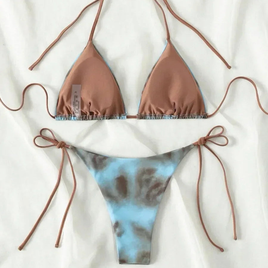Trójkątne bikini Tie Dye