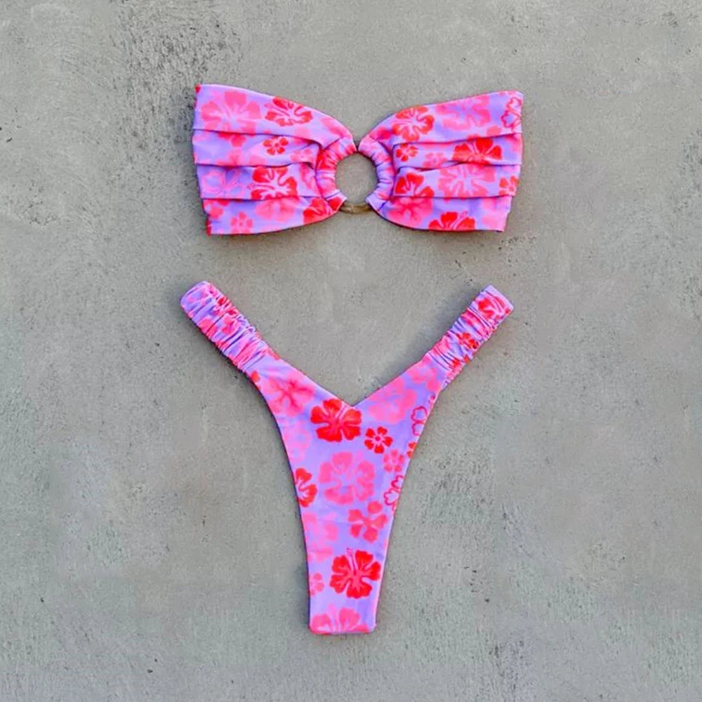 Bikini z printem w kwiaty