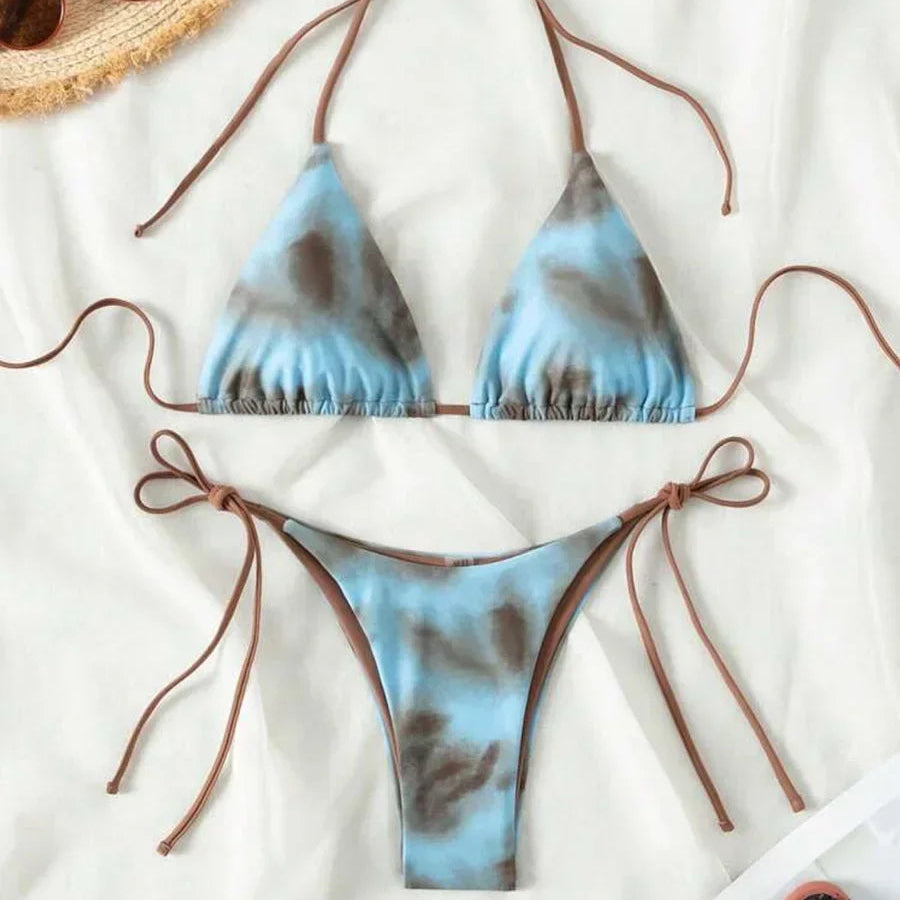 Trójkątne bikini Tie Dye