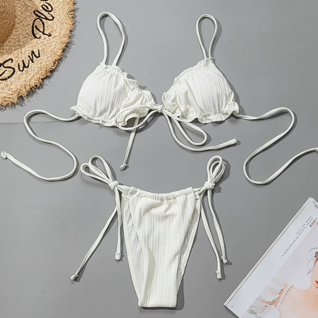 Jednolite bikini z wiązaniami