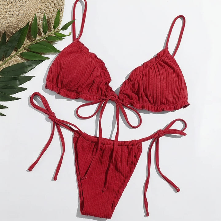 Jednolite bikini z wiązaniami