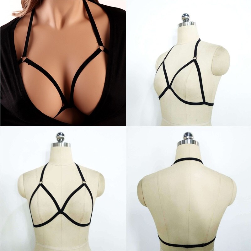 materiałowy harness czarny