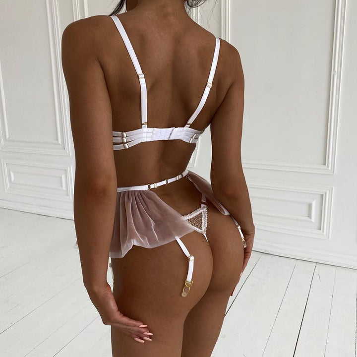 3-częściowy komplet bielizny bralette z falbanką